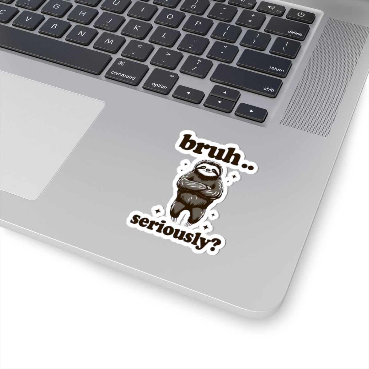 Funny Sloth Kiss-Cut Stickers - 'bruh.. seriously?' Decals for Laptops & Water Bottles