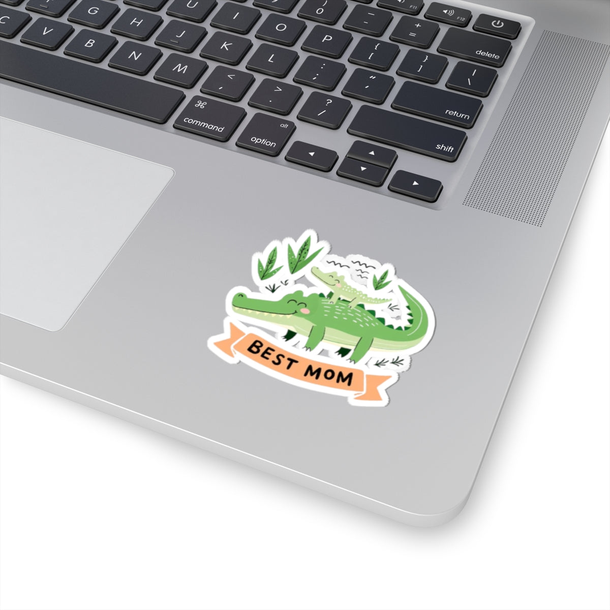 Best Mom Kiss-Cut Stickers – Cute Alligator Design for Mother's Day and Everyday Use