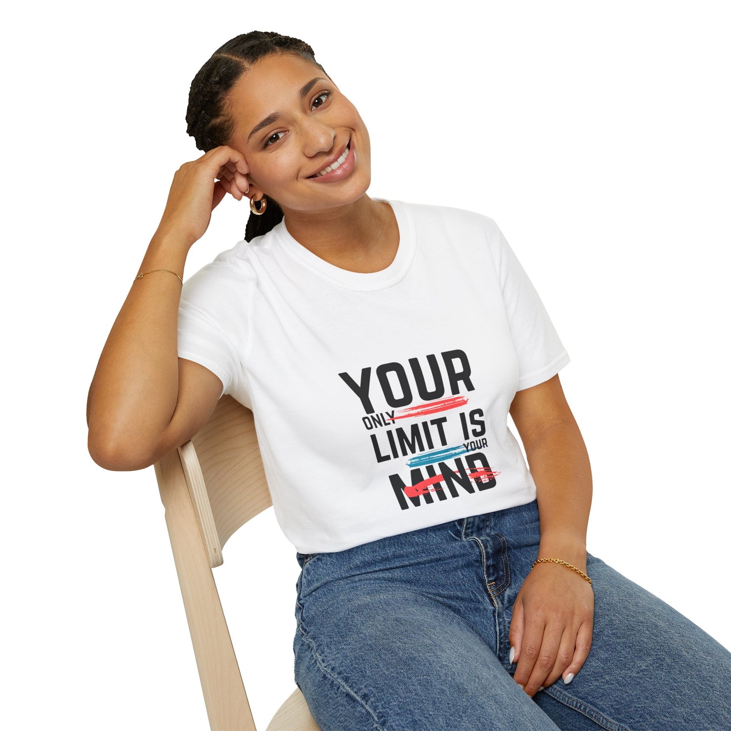 Inspirational Unisex Softstyle T-Shirt - 'Your Only Limit Is Your Mind'