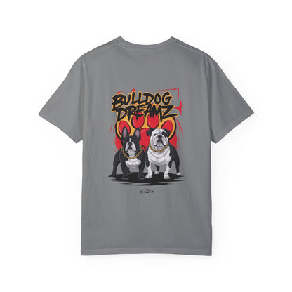 Bulldog Dreams Unisex Garment-Dyed T-shirt | Fun Dog Lover Tee