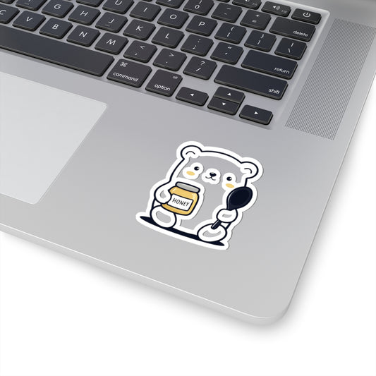 Cute Bear Honey Kiss-Cut Stickers | Adorable Stickers for Laptops, Journals, & Gifts