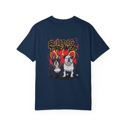 Bulldog Dreams Unisex Garment-Dyed T-shirt | Fun Dog Lover Tee