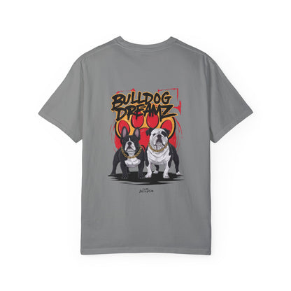 Bulldog Dreams Unisex Garment-Dyed T-shirt | Fun Dog Lover Tee