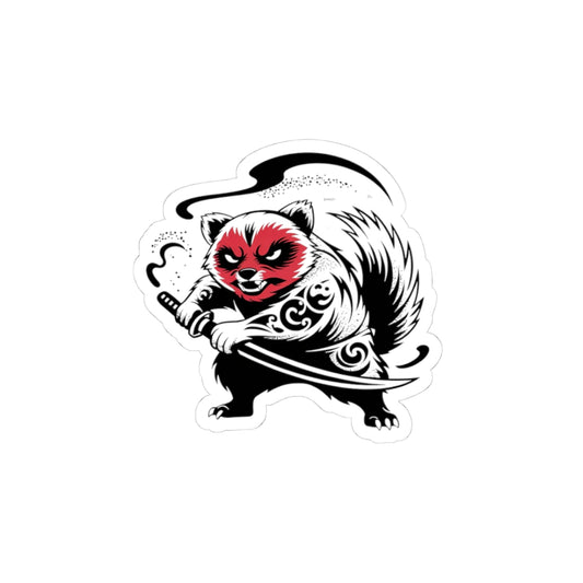 Wild and Fearless—Artistic Samurai Panda Vinyl Sticker