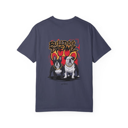 Bulldog Dreams Unisex Garment-Dyed T-shirt | Fun Dog Lover Tee