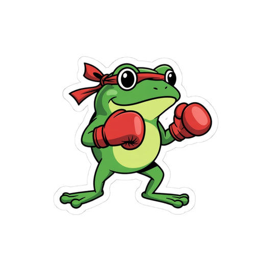 Boxing Frog Kiss-Cut Stickers - Fun, Colorful Decals for Kids & Adults