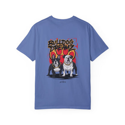 Bulldog Dreams Unisex Garment-Dyed T-shirt | Fun Dog Lover Tee