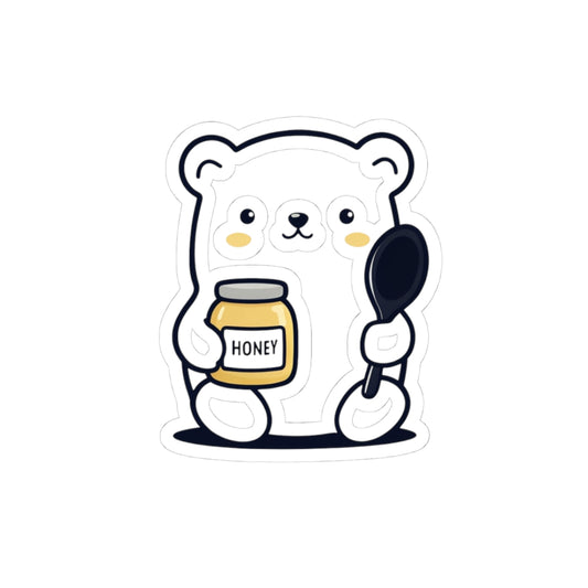 Cute Bear Honey Kiss-Cut Stickers | Adorable Stickers for Laptops, Journals, & Gifts