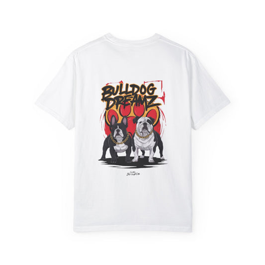 Bulldog Dreams Unisex Garment-Dyed T-shirt | Fun Dog Lover Tee