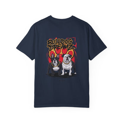 Bulldog Dreams Unisex Garment-Dyed T-shirt | Fun Dog Lover Tee